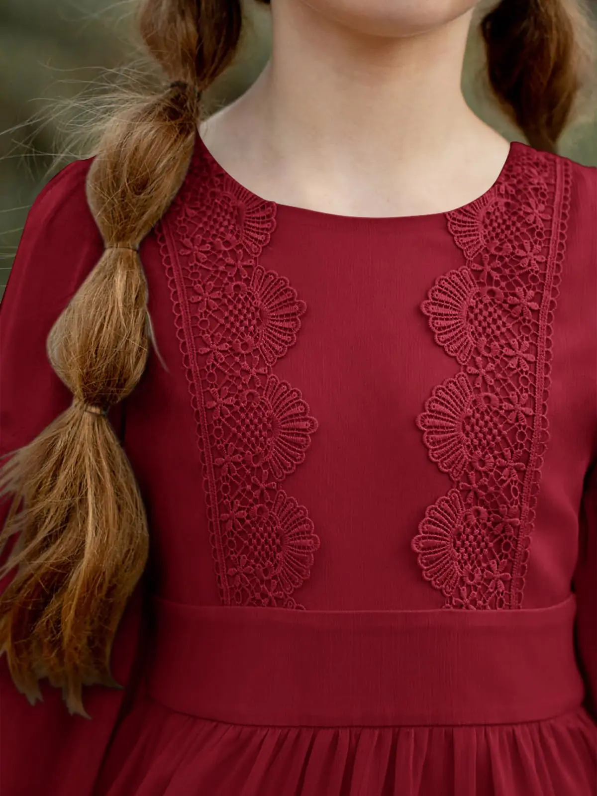 Vestido de flores para niñas, encantador vestido largo de fiesta con volantes escalonados y cuello redondo de encaje con espalda en V y manga 3/4, regalo de cumpleaños para niños