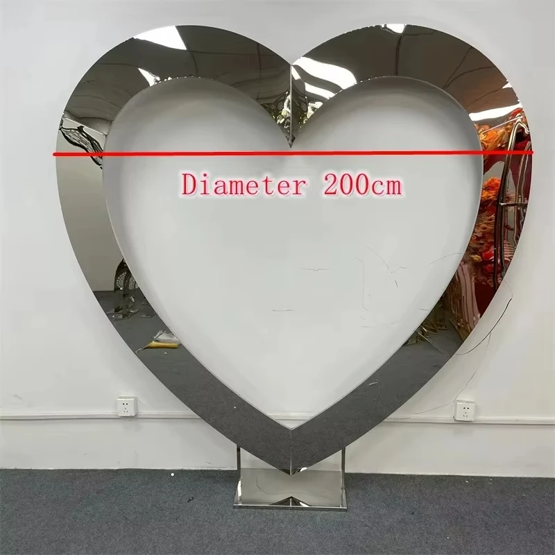 1pcs New Wedding Props Gold Silver Heart Shape Stainless Steel Arch Party Stage Background Screen Valentine's Day Decoration - Image 6