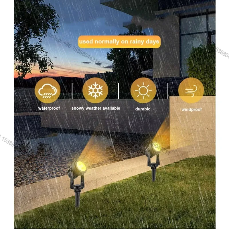 2026 Hot Colorful Outdoor IP65 Solar Spotlights Garden Yard Tree Spike Landscape Lights RGB Lawn Outdoor Solar Spot Light