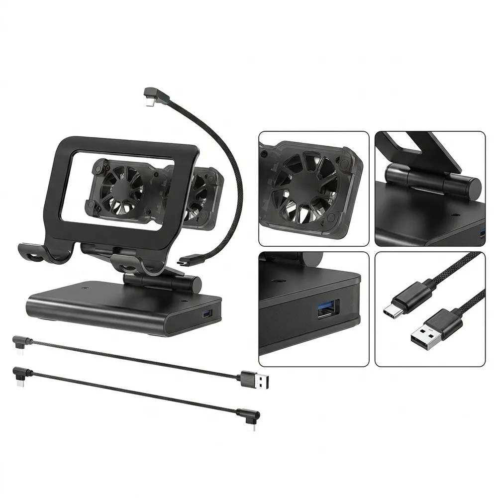 Magnetic Docking Stand With Dual Fan Cooling For ROG For AllyX Aluminum Alloy Portable Holder For Handheld Gaming Console
