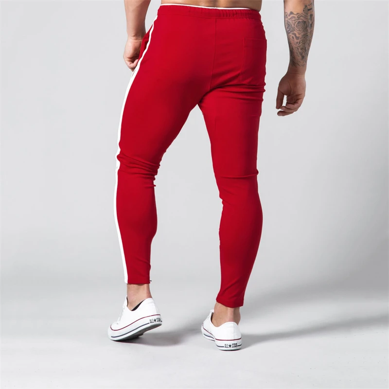 Cotton fashion fitness men's sports pants Running workout men's pants Solid color mixed casual pants