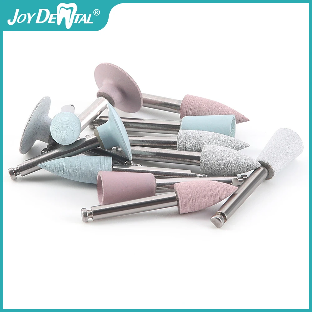 JOY DENTAL 12/10pcs Dental Silicone Grinding Heads Teeth Polisher for Contra Angle Handpiece Machine Polishing Dental Tools