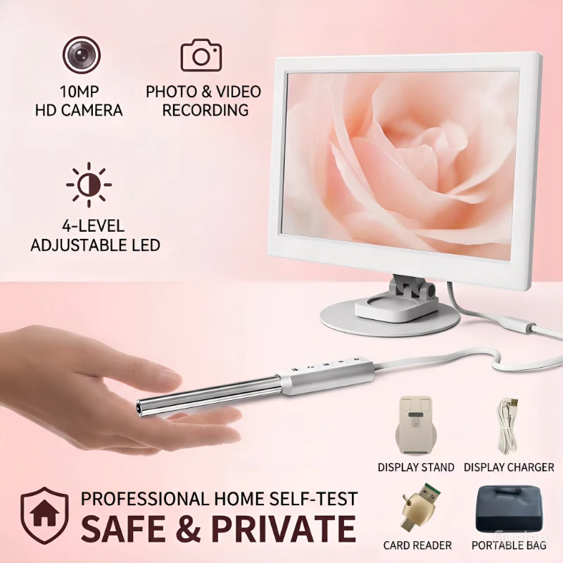 Portable Women Private Care Endoscope Camera 10 Million Pixel HD Visual Inspection Device Full Accessory Kit