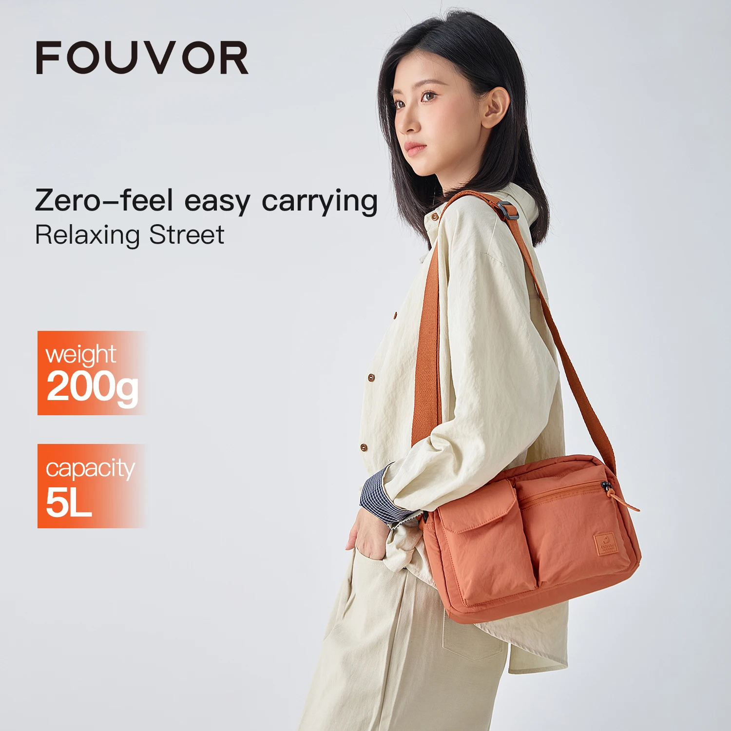 

Fouvor Women's Shoulder Bag Large Nylon Casual Sports Crossbody Bag 2025 Fashion Teenage Youth Designer Messenger Bag 3071-03