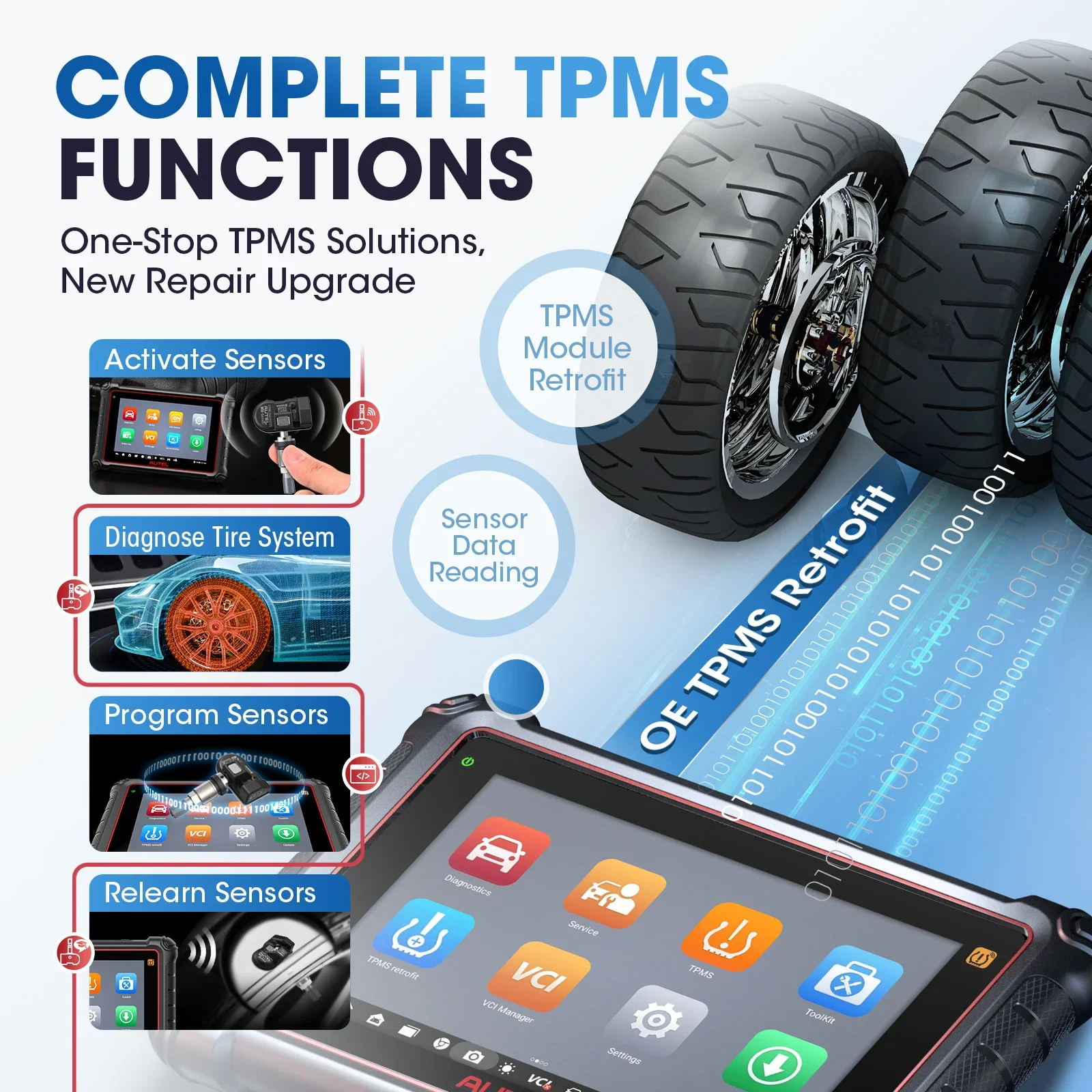 Autel MP900TS Car TPMS Diagnostic Tools MP900-TS CAN FD OBD OBD2 Full System Scanner ECU Coding Upgrade of MS906TS