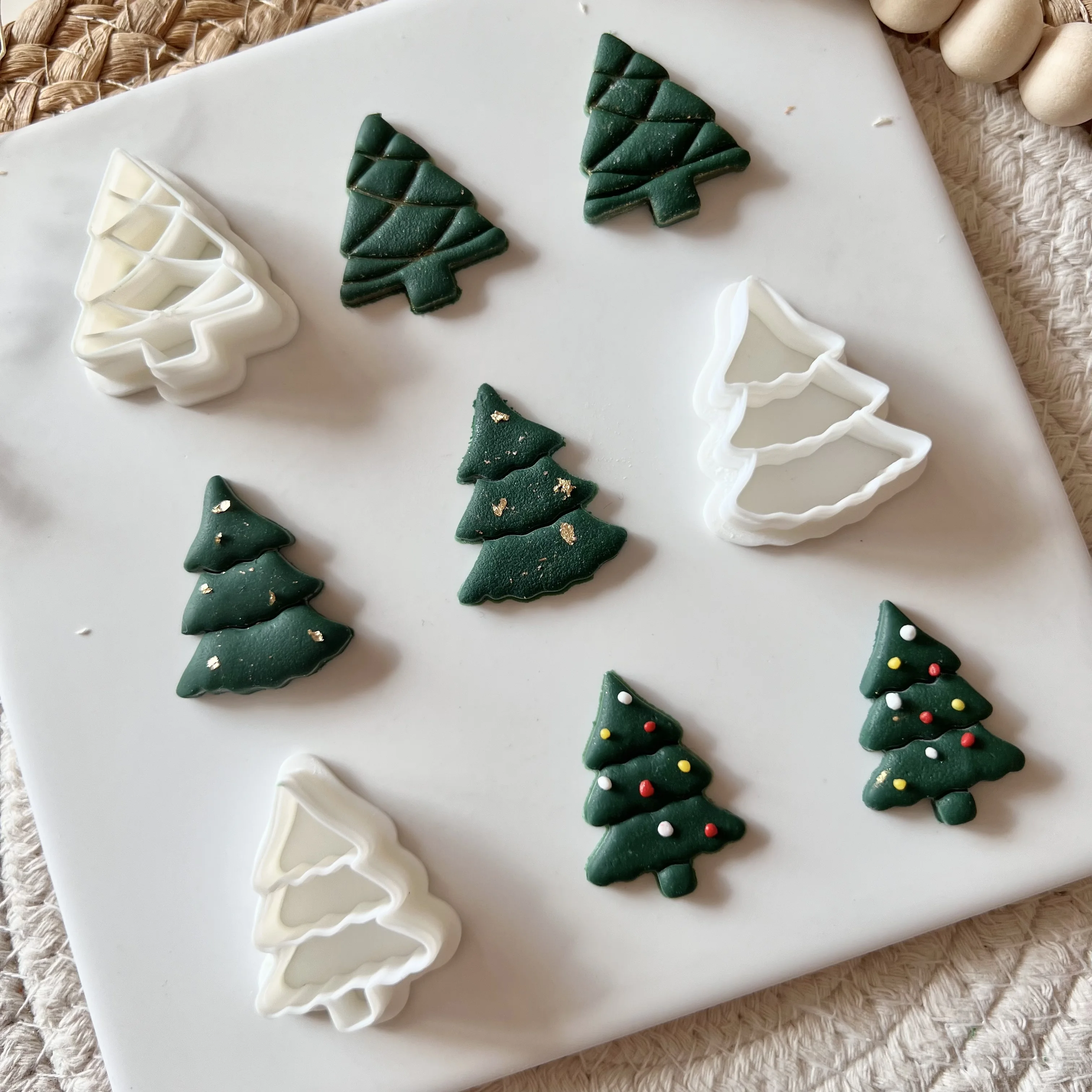 Weihnachtsbaum-Ton-Ausstecher, Winter-Polymer-Ton-Werkzeuge, Ohrring-Ausstecher, Tonformen für die Saison, Urlaub, Weihnachten – Detail 5