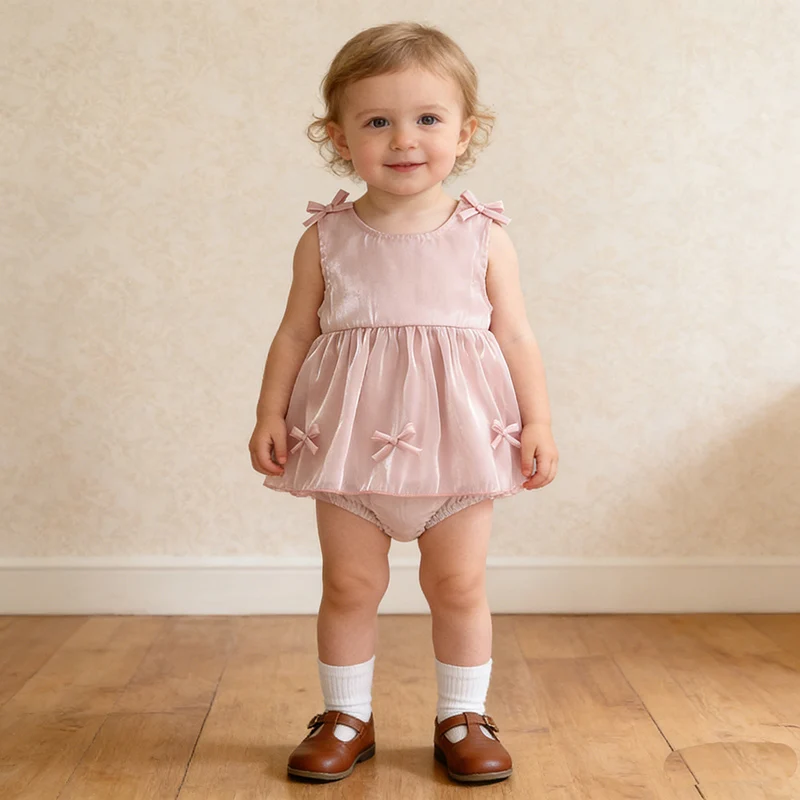 

Новинка 2023 года, летняя одежда для маленьких девочек 0-24 месяцев, комбинезон для новорожденных девочек, однотонный комбинезон без рукавов для маленьких девочек