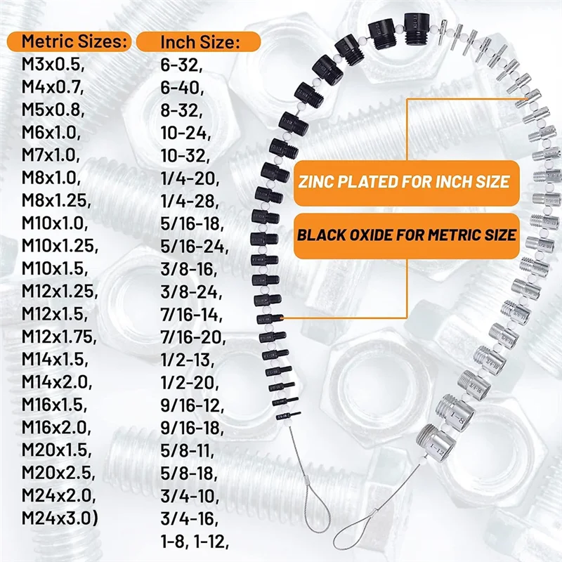 44Pcs Nut and Bolt Thread Checker-Thread Checker Standard and Metric - Male Female Gauge - Accurate Measurements