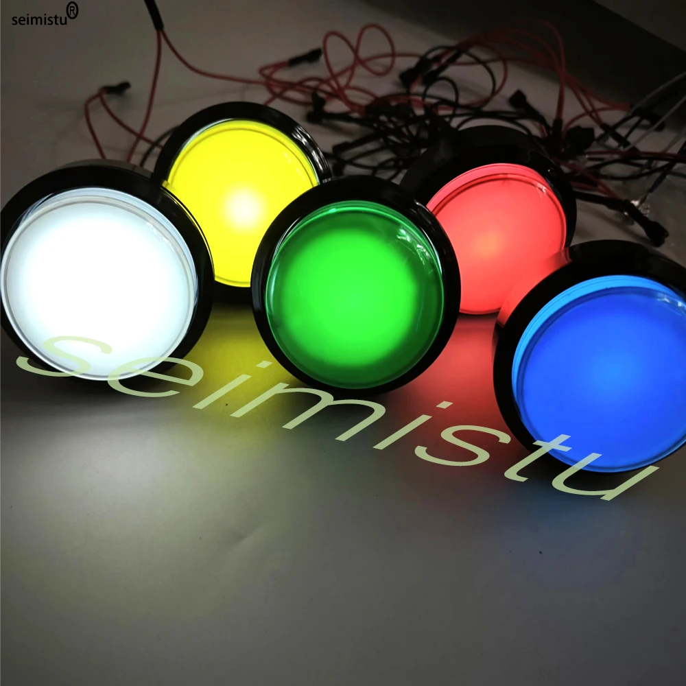 Arcade Button LED Light Lamp 60MM Big Round Arcade Video Game Player Push Button LED Illuminated Push Button Switch DC5V/12V Lig