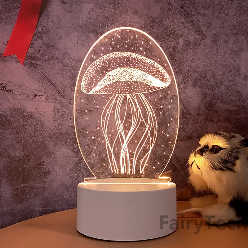 Cute 3D Night Lamp Desktop Night Light Boys and Girls Holiday Valentine\'s Day Gift Wedding Decorative Bedroom Bedside Table Lamp