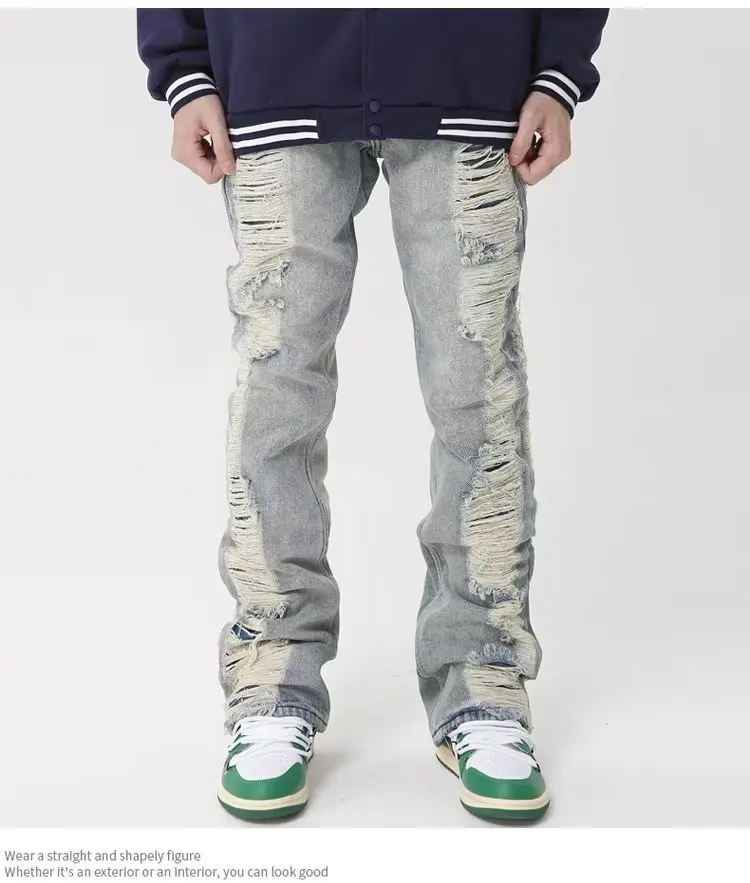 2026 Ropa Grunge Y2K Streetwear Zerrissene Baggy Jeans Hosen Herrenkleidung Gerade Hip Hop Gothic Denim Hosen Pantalon Homme – Detail 4