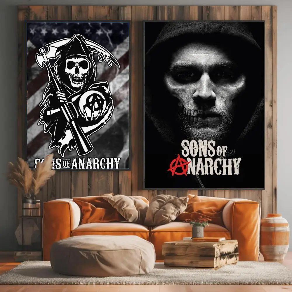 tv series S-Sons of Anarchy-Y Painting Calligraphy Elegant Botanical Decor for Living Room Modern Interior Design
