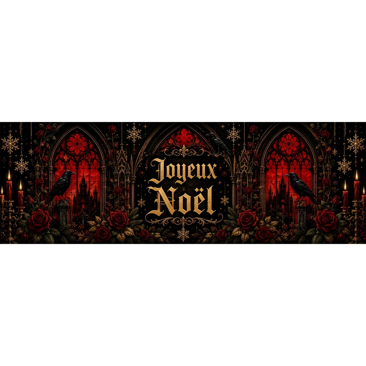 Party table skirt set of 1 piece. Merry Christmas Gothic style table cover. Table skirt.