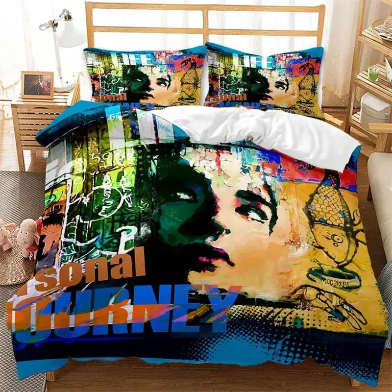 3D Print Graffiti Hip Hop Street Culture Bedding Set Single Twin Double Queen King Cal King Size Bed Linen Set