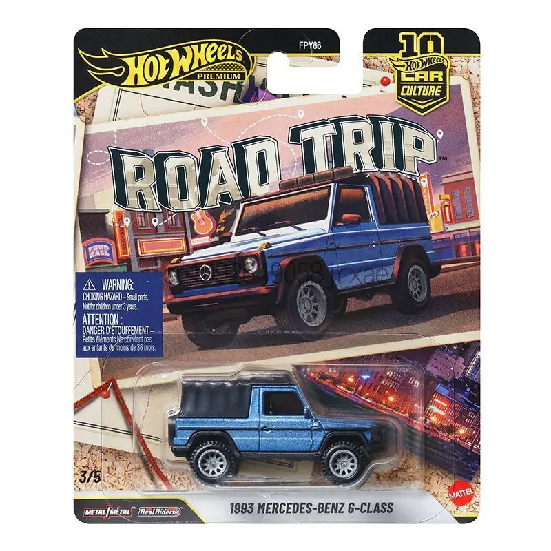 Hot Wheels Premiums Series Road Trip Land Rover S2 Subaru Legacy Mercedes-Benz G Chevy Nova Wagon Toyota Car Models Collection