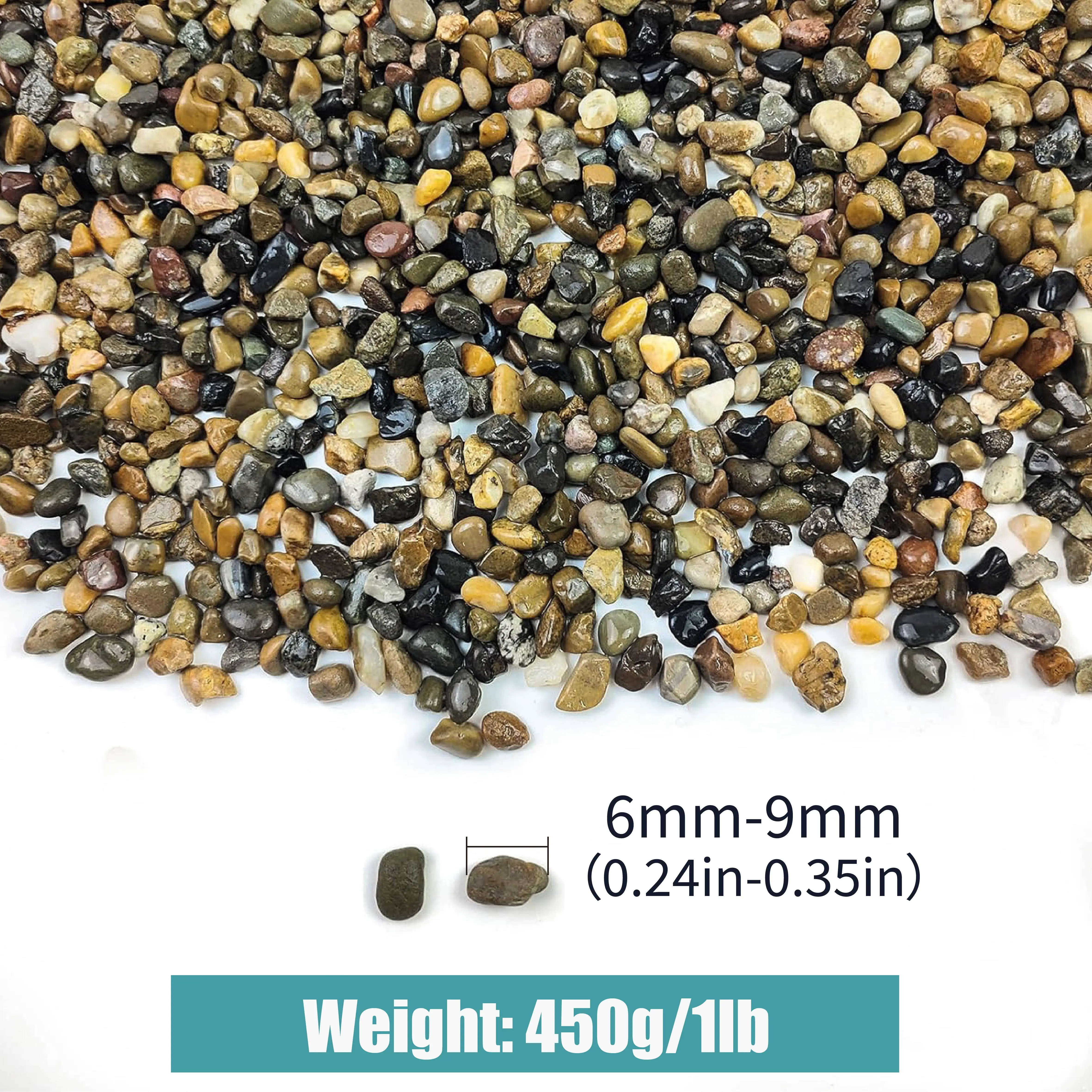 1lb Natural River Pebbles, 6‑9 - огляд і ціна Aquasoil Substrate