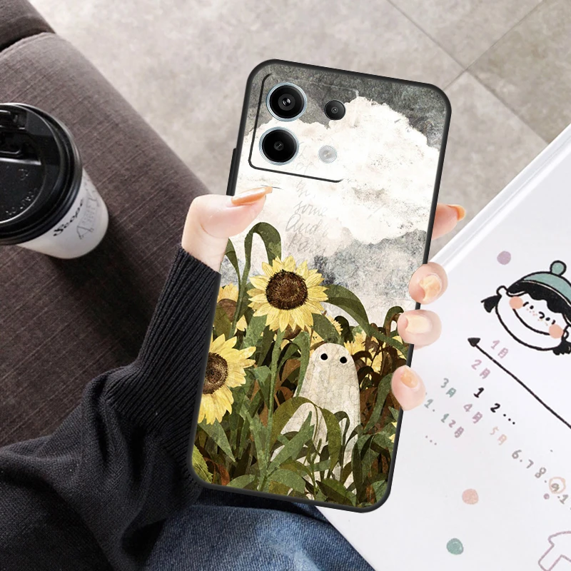 Capa fantasma fofa para xiaomi redmi note 13 pro 9 10 11 12 14 pro 11s 12s capa para redmi 12c 13c 14c 10c