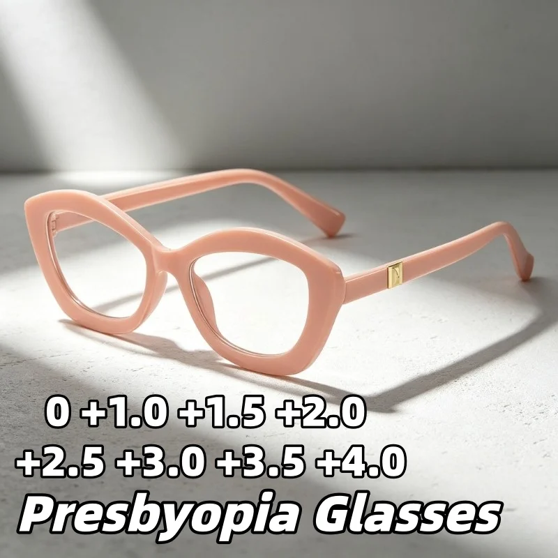 

2026 New Women Retro Cat Eye Large Frame Presbyopia Glasses INS Trendy Anti Blue Light High Definition Reading Eyewear 0 To +4.0