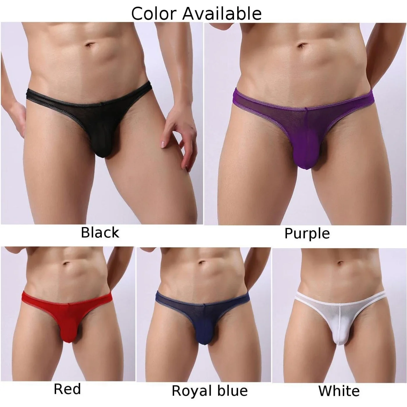 Homens sexy malha fina perspectiva tanga calcinha u convexo bolsa g string cuecas cintura baixa biquíni roupa interior cor sólida lingerie