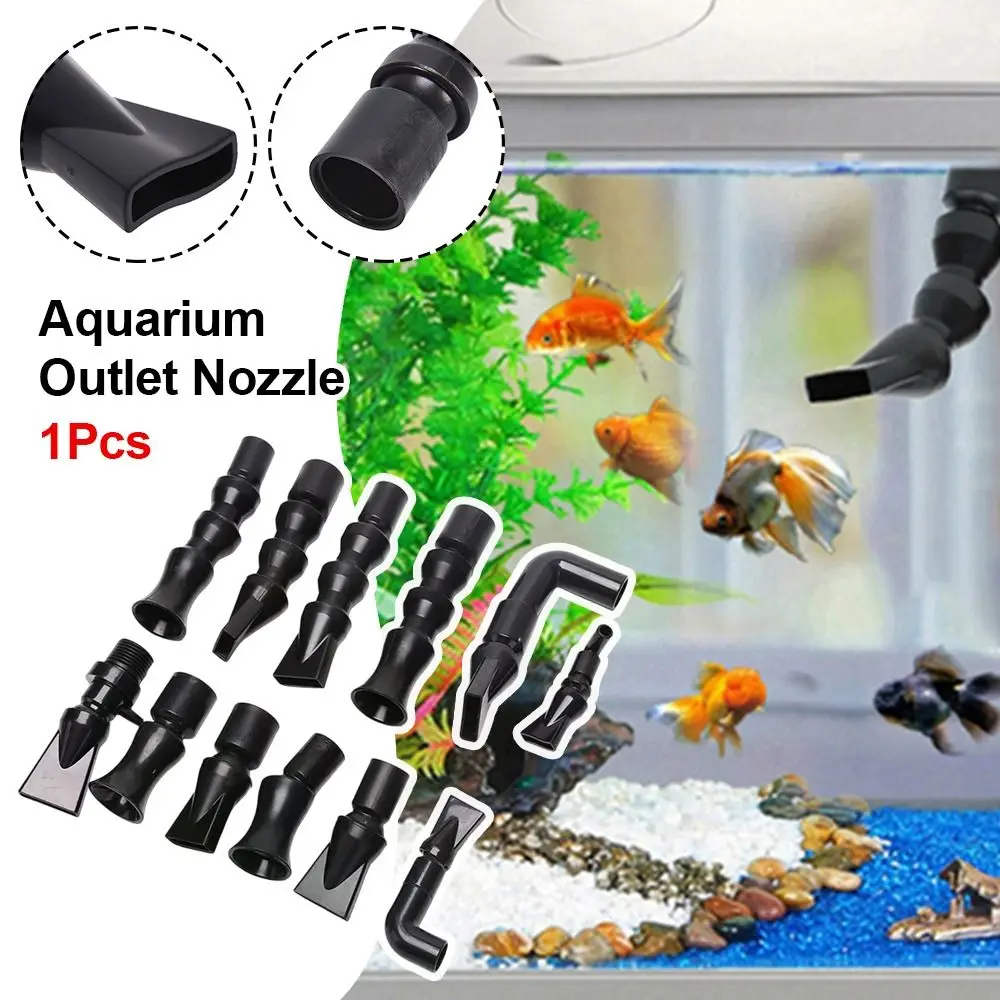 1Pcs Plastic Aquarium Duckbill Nozzle Adjustable Black Filter Pump Connector 360 Degree Rotating Water Outlet