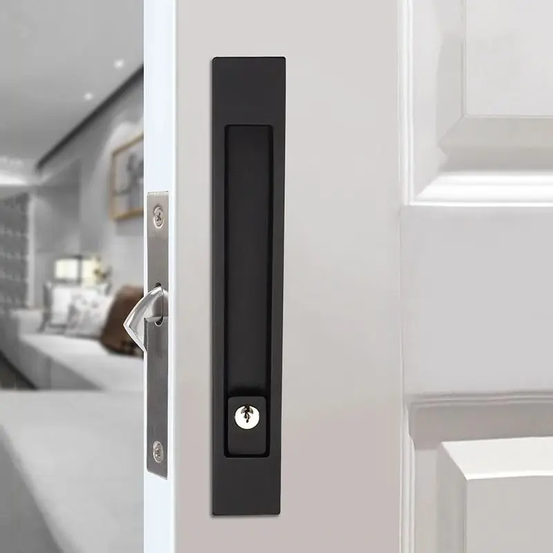 

Европейские замки для раздвижных дверей больших размеров, невидимая скрытая утопленная ручка, защелка, карманный замок для конфиденциальности, набор врезных замков с крючком