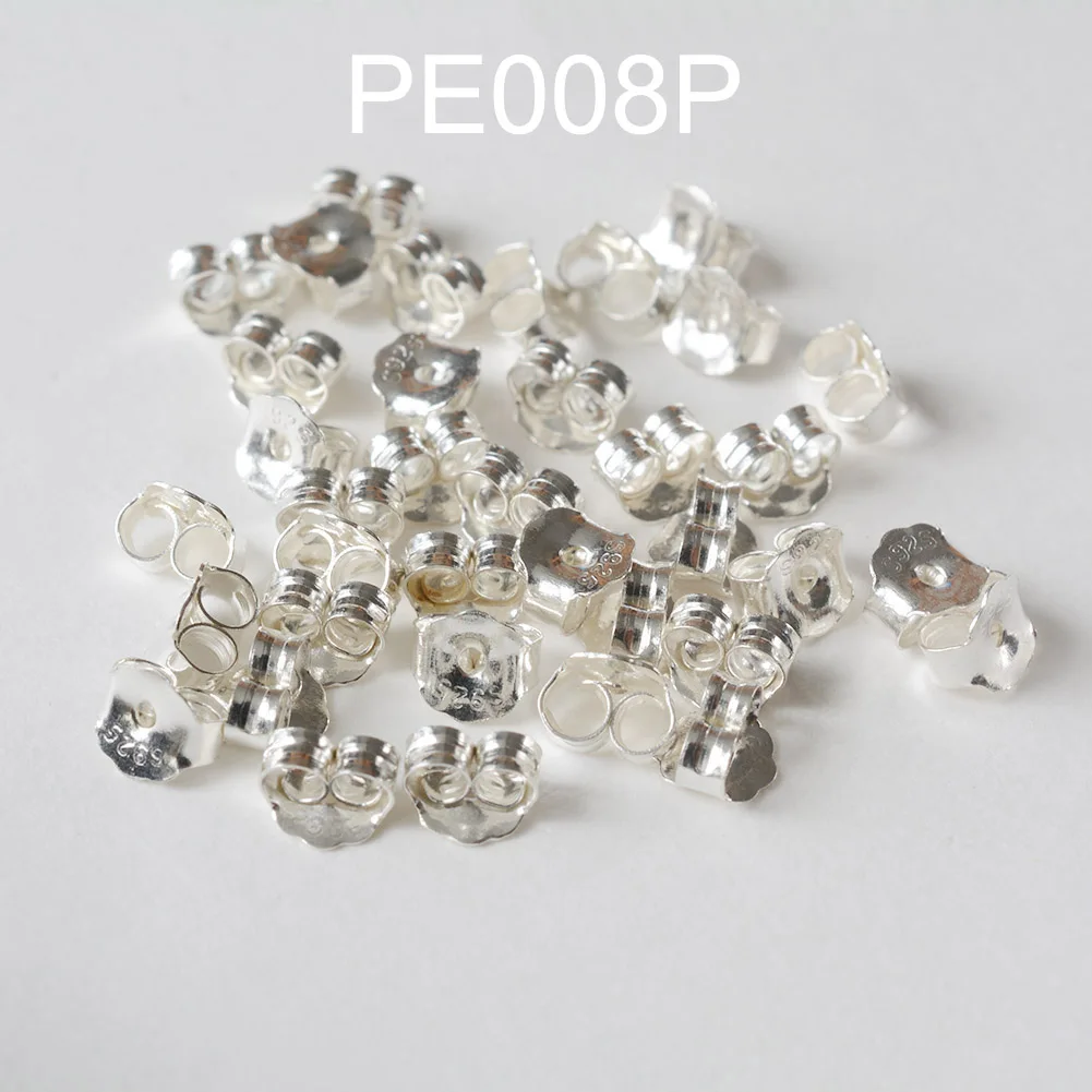 925 Sterling Silver Earring Backs, Silver butterfly earring backs, hypoallergenic earring backs for studs