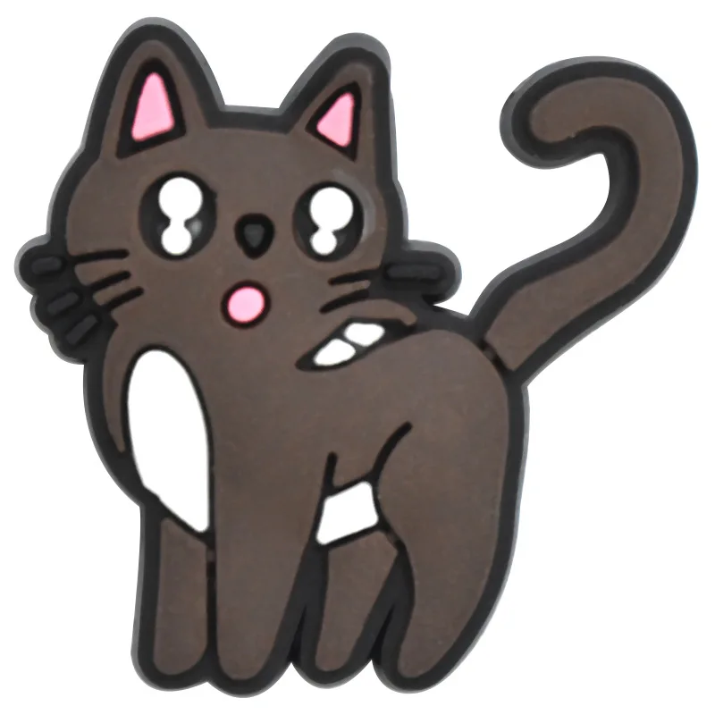 New 1Pcs Funny Leopard Cats Shoes Charms for Crocs DIY Badge Clogs Kids Pins Decoration Jeans Shoe Accessories X-mas Wholesale image 6