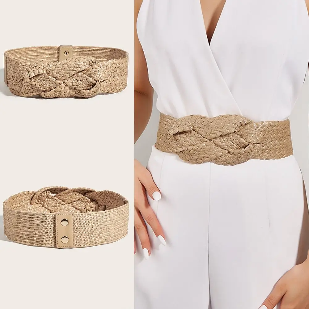 

pp Boho Waistband New Decorative Dress Straw Women Belts Wide Chinese Knot Wide Belts Women Lady