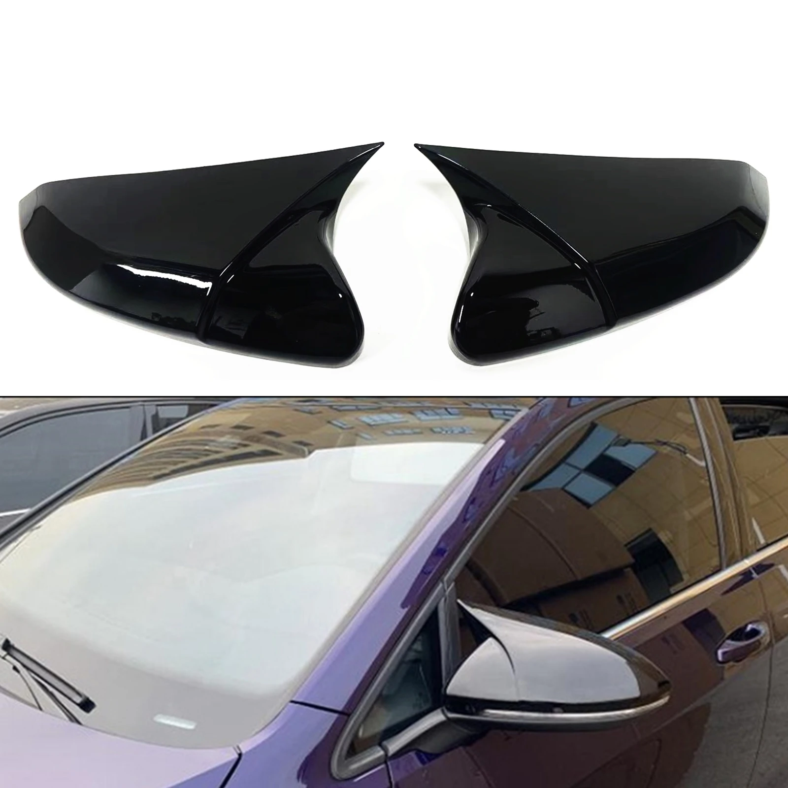 

Rear View Mirror Covers For HONDA CIVIC 10th 2016-2021 Glossy Black Add On Car Exterior Door Side Rear View Reverse Cap Shell