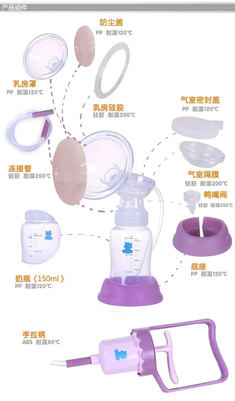 Manual breast pump, milk opener, painless and silent pumping, pregnant women's breast pumping, high suction, milking device