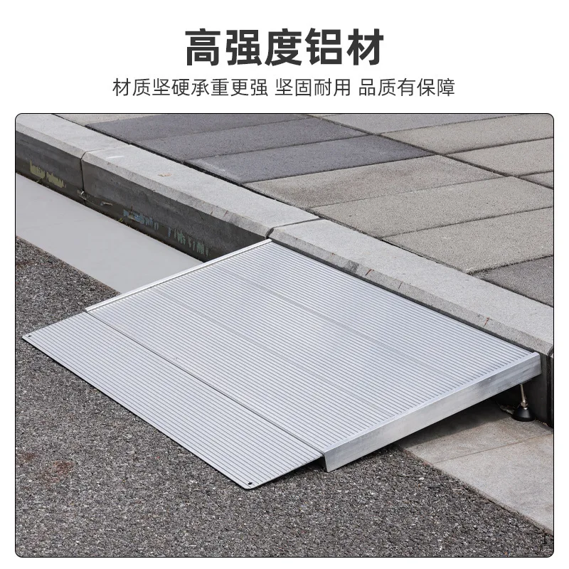 Portable Accessible Wheelchair Ramp Multifunctional Aluminum Ramp Move Down and Up Stairs Ramp Mat