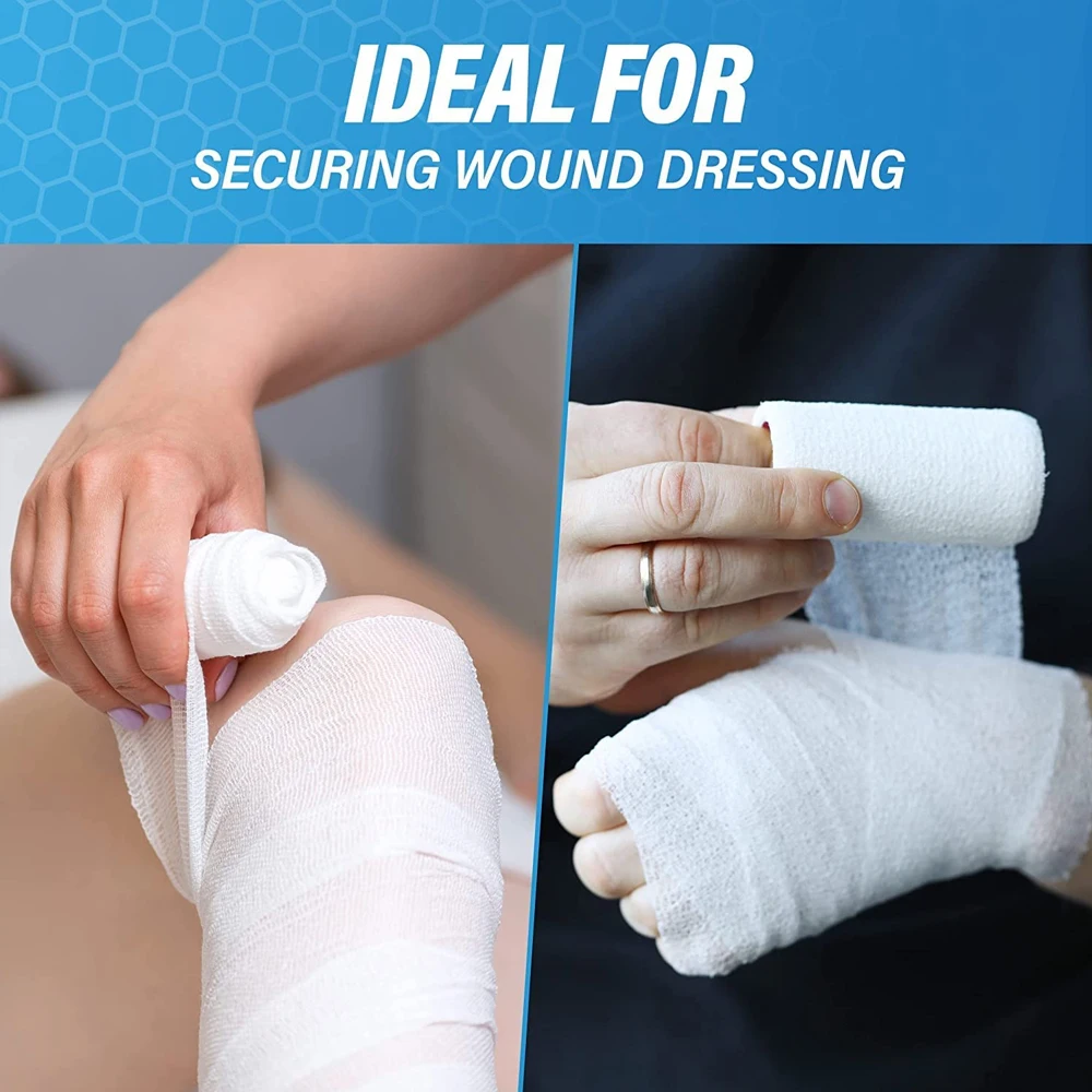 4 Rolls Premium Gauze Rolls,Breathable Flexible, Stretchable  Gauze Bandage Roll for First Aid Wound Care & Medical Supplies