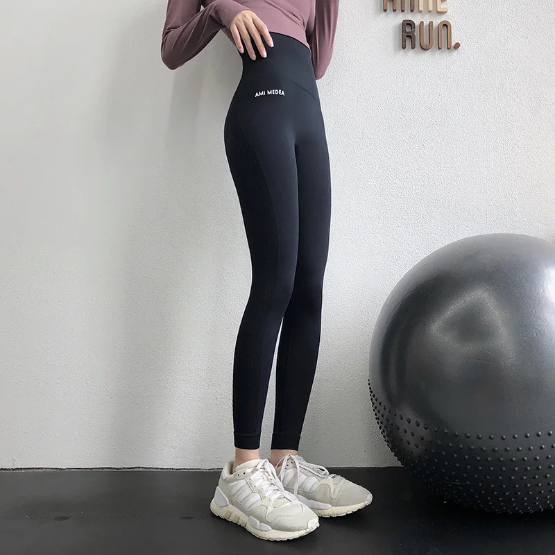 WANAYOU Damen-Yogahose mit hoher Taille, nahtlose Sport-Leggings, hüfthebende Gym-Fitness-Strumpfhose, schnell trocknende Trainingshose