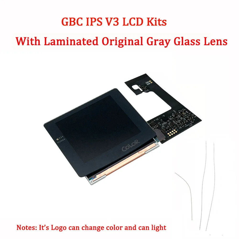 プレラミネートLCDタッチスクリーンキット,ハウジングハウジング,グレーカラー,可変ライトロゴ,gbcスイープ,v3