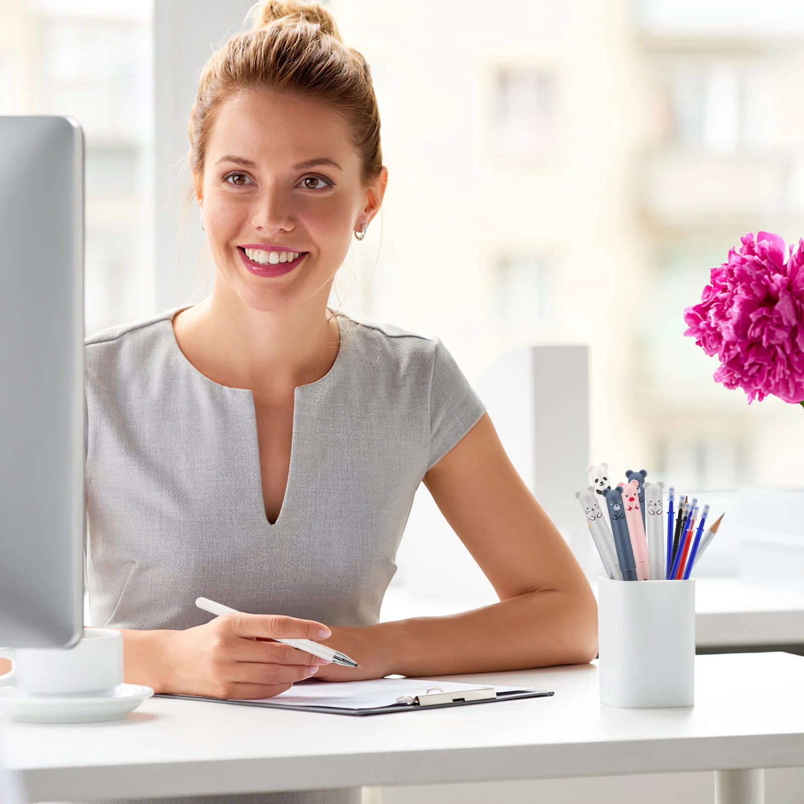 

1Set Ballpoint Pens Cartoon Animal Plastic Decorative Ballpoint Pens Smooth Writing Office Stationery Creative Gift for Kids