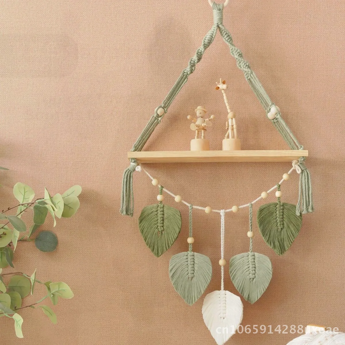 Nordic Style Home Wall Decoration Handmade Woven Tapestry Storage Rack Leaves Woven Wall Hanging Amazon New
