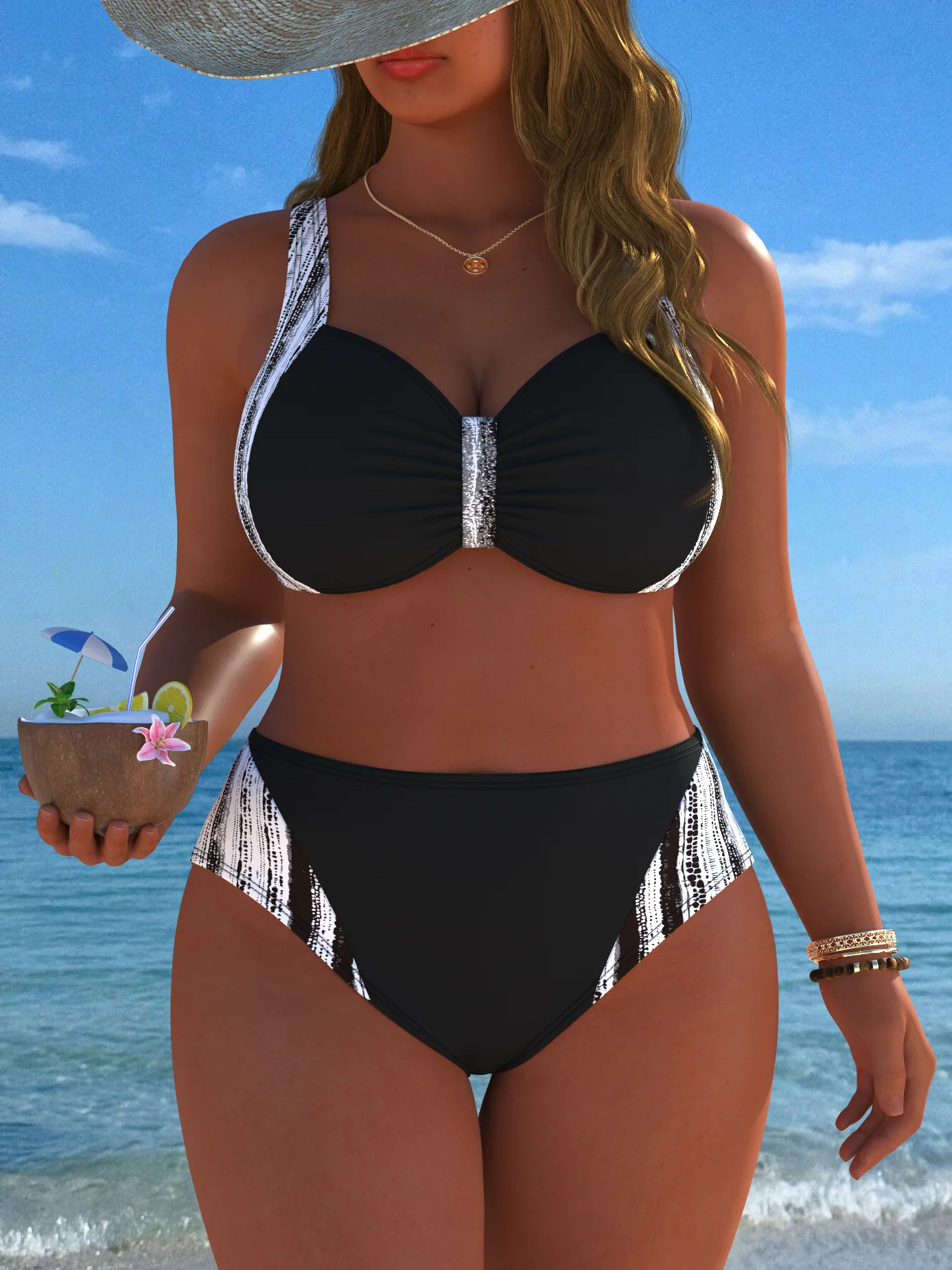 

New Arrival Women Swimwear Sexy Luxury Two Piece Bikini Trendy Plus Size Swim Dress, Beach Outfits for Summer Vacation & Travel
