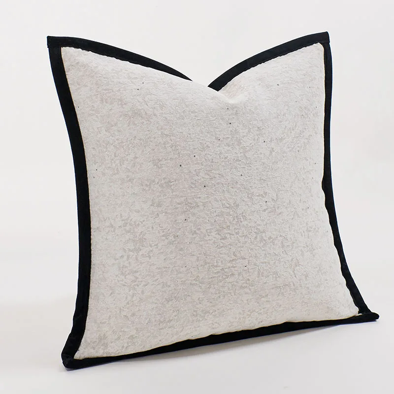 

Chenille Jacquard Cushion Cover with Sequins Embellishment Textured Luxury Pillow Case for Sofa Home Decor 45x45cm 50x50cm