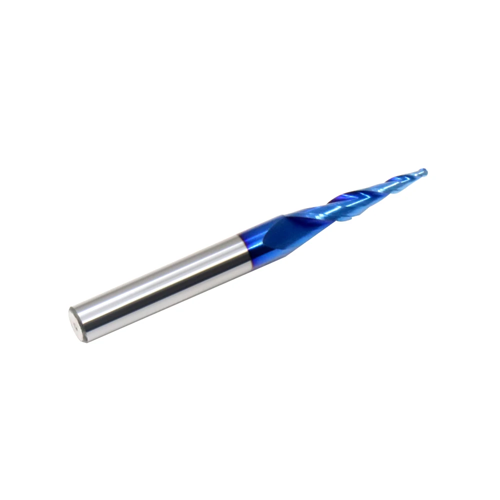 LAVIE 1/4 Shank Solid Carbide Double-Edge Nano Blue Ball End Mill Router Bit Woodworking CNC Milling Cutter-C Z07BZ20225UBL