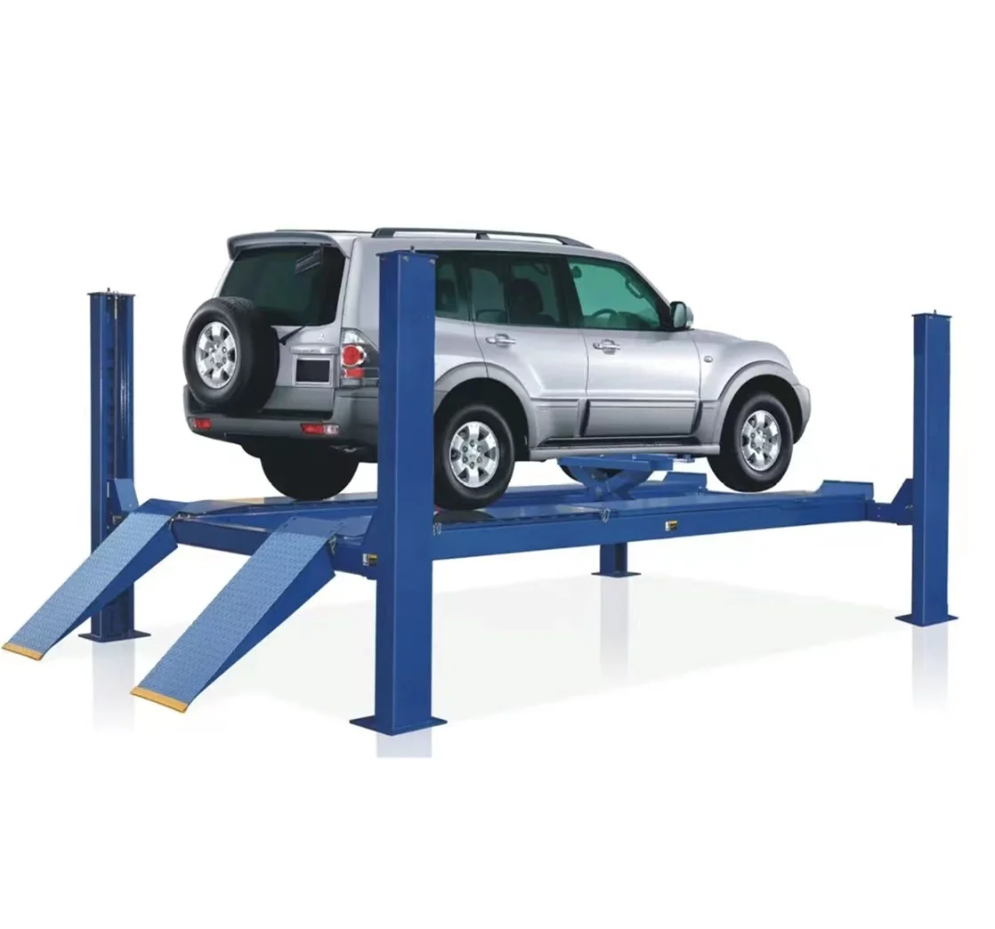 Factory Price Hydraulic Four Post Car Lift for Wheel Alignment and Car Repair Capacity 4000kg with CE Certification