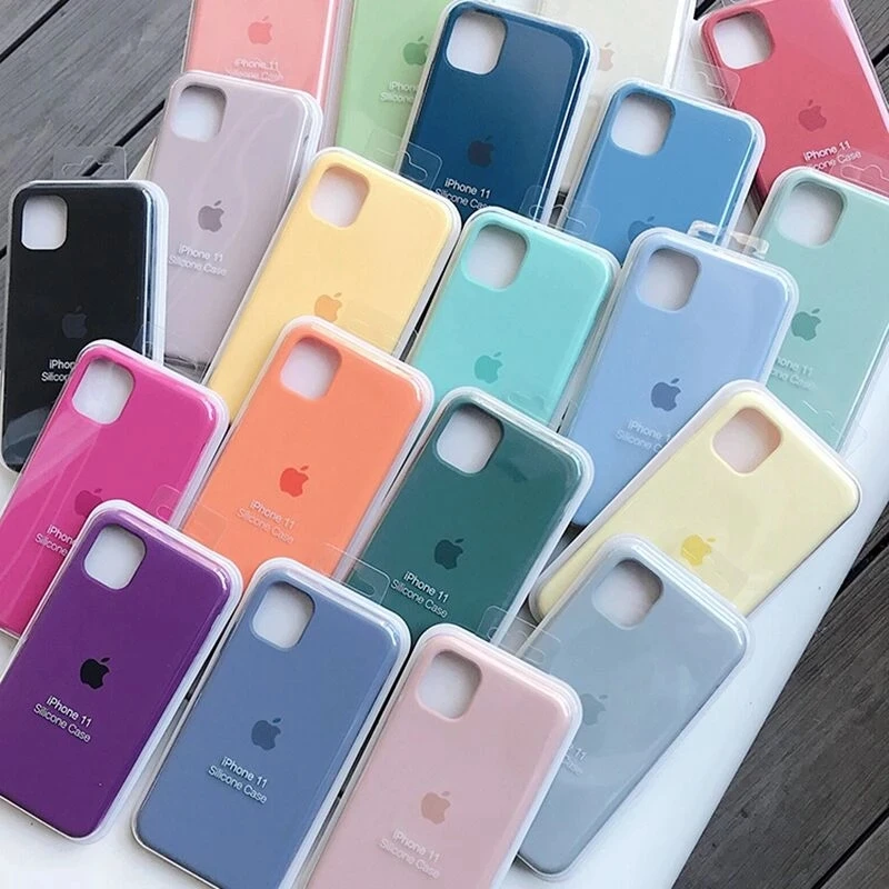 Original Liquid Silicone Phone Case for iPhone 11 12 14 13 15 16 Pro Max Apple Cases for iPhone 13 14 15 16 Plus Full Logo Cover