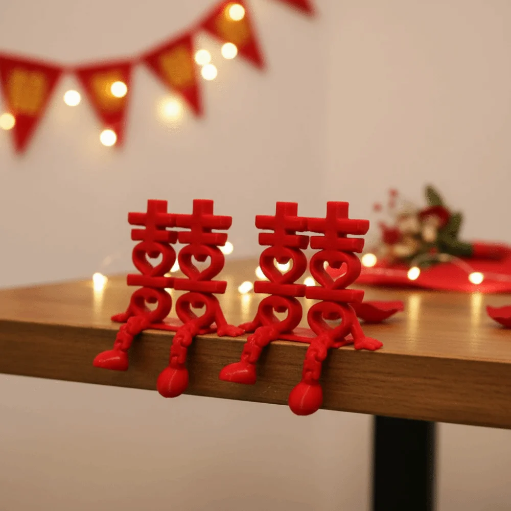 2Pcs Red 3D Xi Word… - image