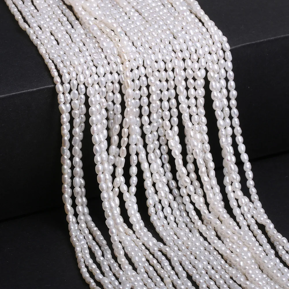 

2-2.5mm Natural Freshwater Pearl Delicate Rice-shaped Loose Spacer Beads for Jewelry Making DIY Necklace Bracelet Accessories