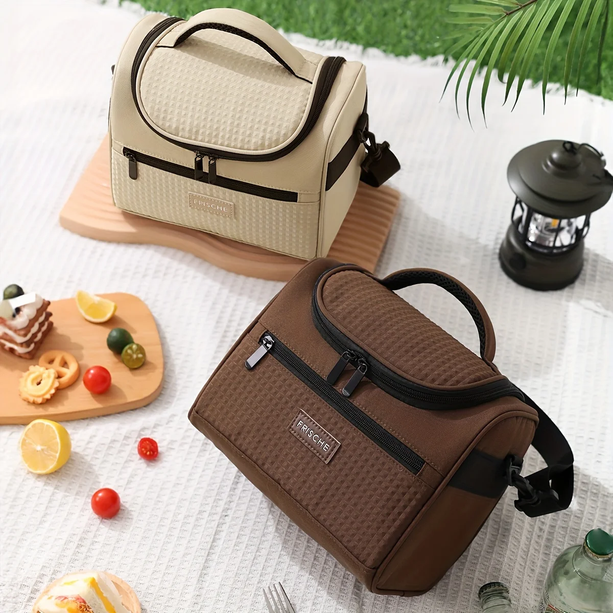 Thermal Lunch Bag for Women, Large Capacity Insulated Tote with Multi-Layer Zipper, Waterproof Leakproof Cooler for Work Picnic