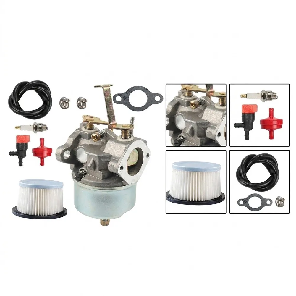 9-Piece Carburetor for kit for Tecumseh For H30 For H50 For H60 HH70 Engines with Air Filter 30727 Fuel Line Gasket and Check