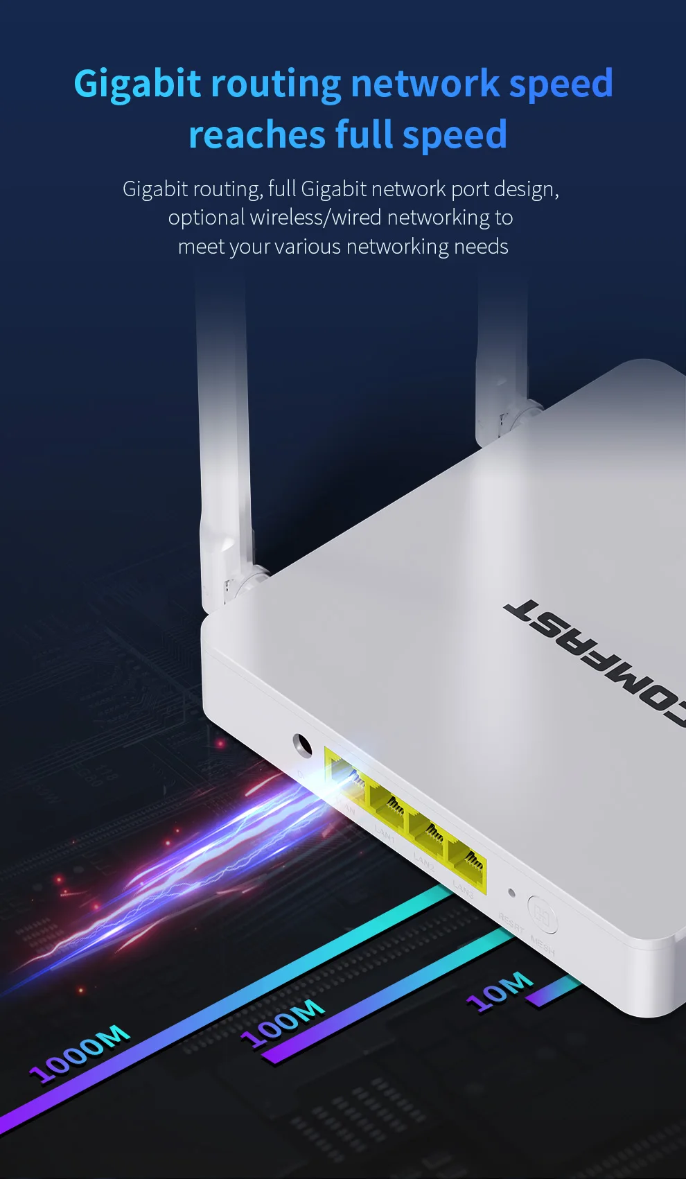 Enrutador Wifi AX3000, enrutador con 4 antenas MU-MIMO, amplificador Gigabit inalámbrico WPA3, 2,4 Ghz, 5,8 Ghz, extensor para el hogar
