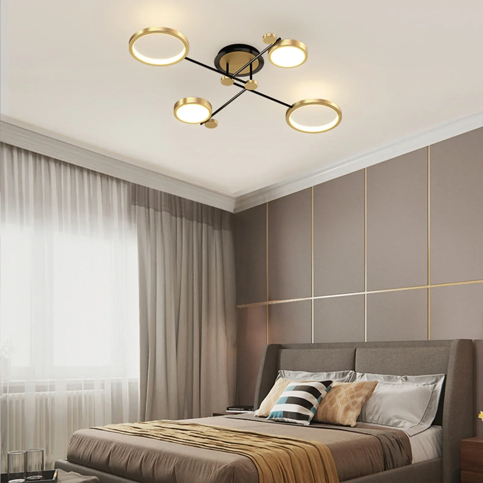 

Pendant Nordic Modern LED Light Gold Black Dimmable Remote Control Ceiling Chandelier Hanging Lamp Lighting Fixture
