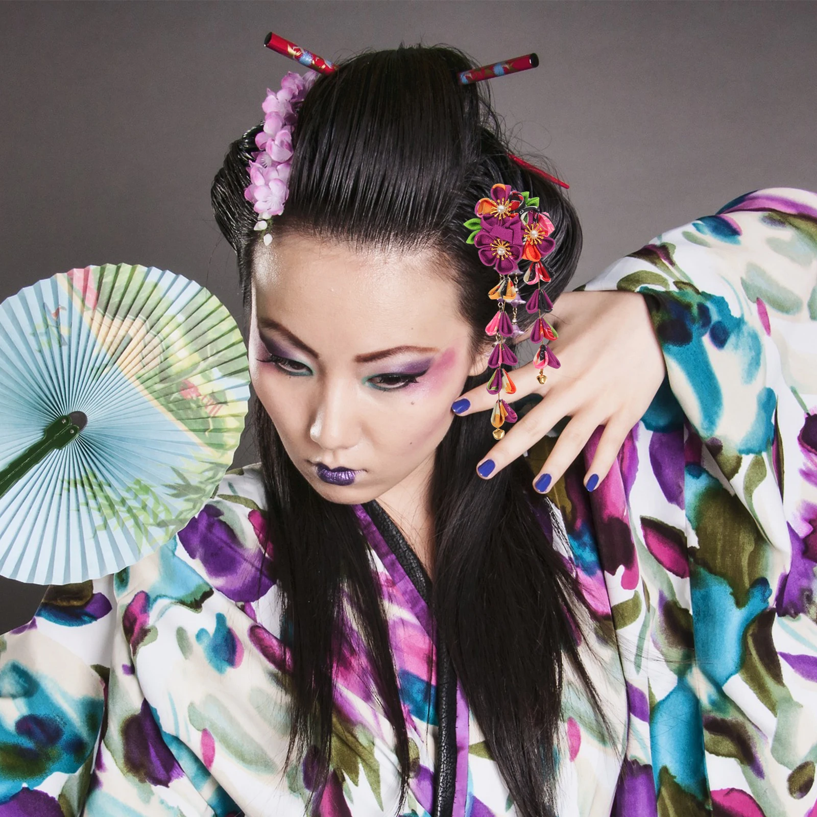 

1pc Cloth Flower Hair Exquisite Headwear Accessory For Hanfu Kimono Traditional Dress Exquisite Female Headwear Gift