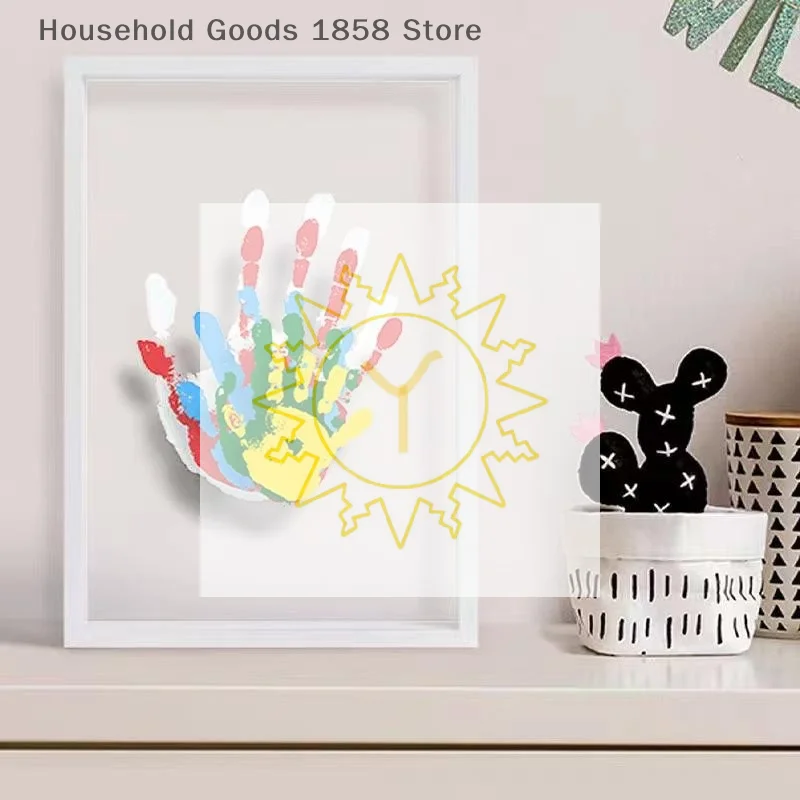 1 Set Family Handprint Photo Frame DIY Wooden Frame Handprin