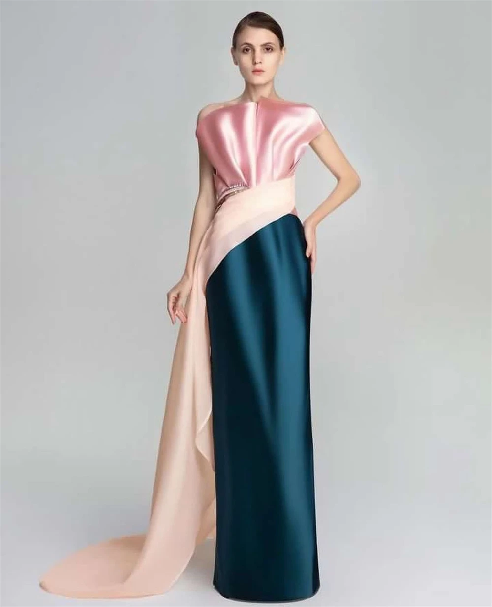 ที่กําหนดเองประณีต Strapless Sheath คนดังเลื่อมพับ S โอกาสชุดราตรี فساتة ف2023 vestido festa